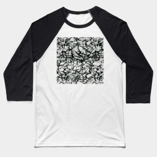 Webby Waves | Black and White and Gray Digital Illustration Baseball T-Shirt